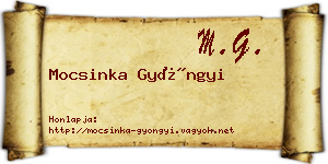 Mocsinka Gyöngyi névjegykártya