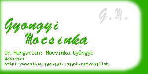 gyongyi mocsinka business card